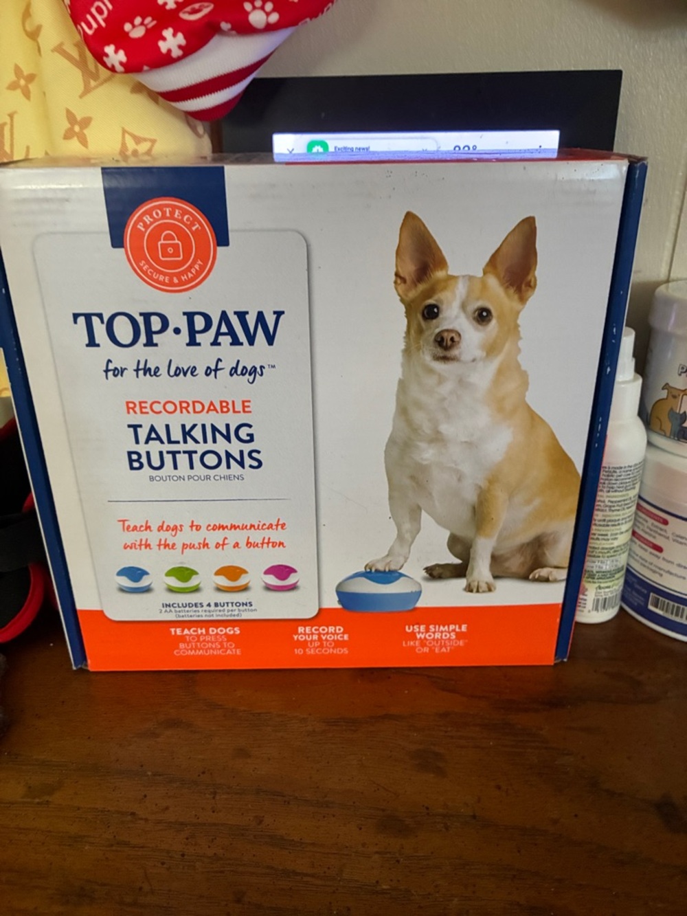 Top paw recordable, talking buttons